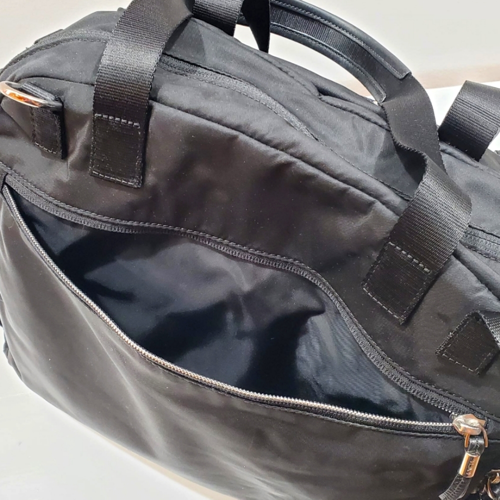 Tumi Black with Silver Hardware Nylon Travel or Diaper Tote Bag - Picture 6 of 9